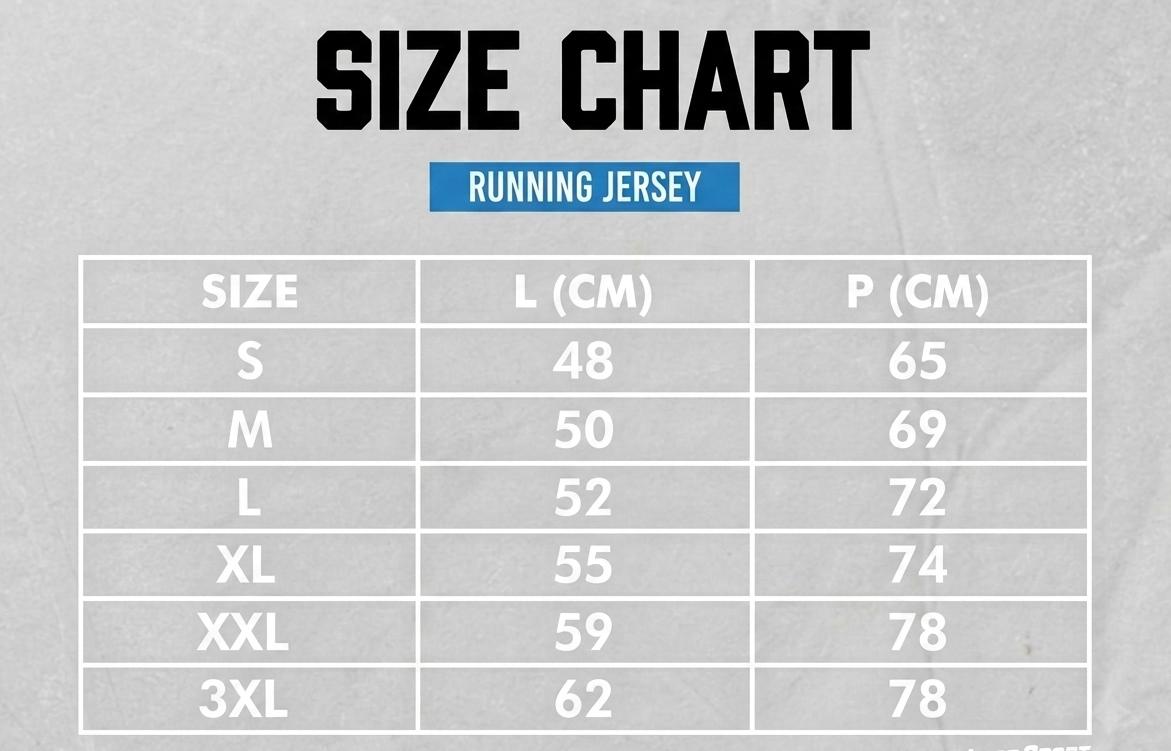 Size Chart Jersey Dewasa